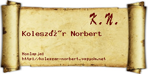 Koleszár Norbert névjegykártya