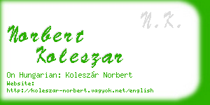 norbert koleszar business card