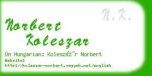 norbert koleszar business card